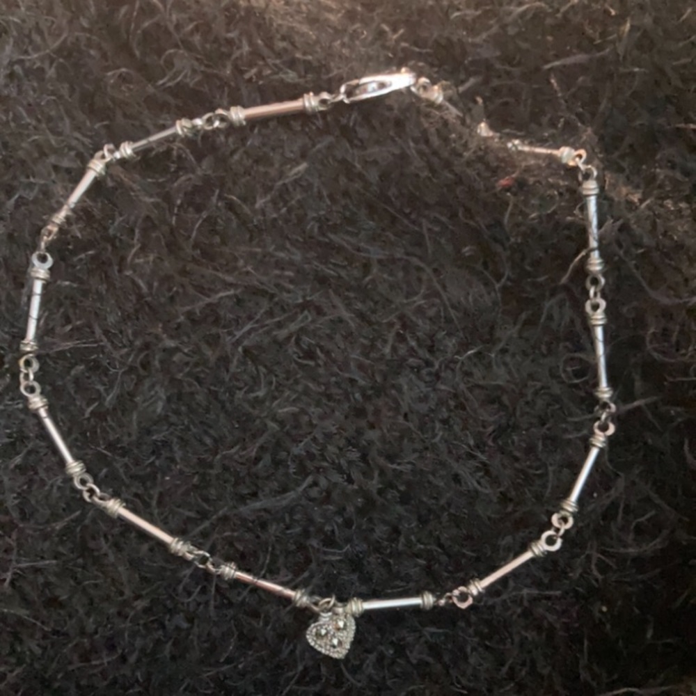 10” Silver bracelet with heart charm